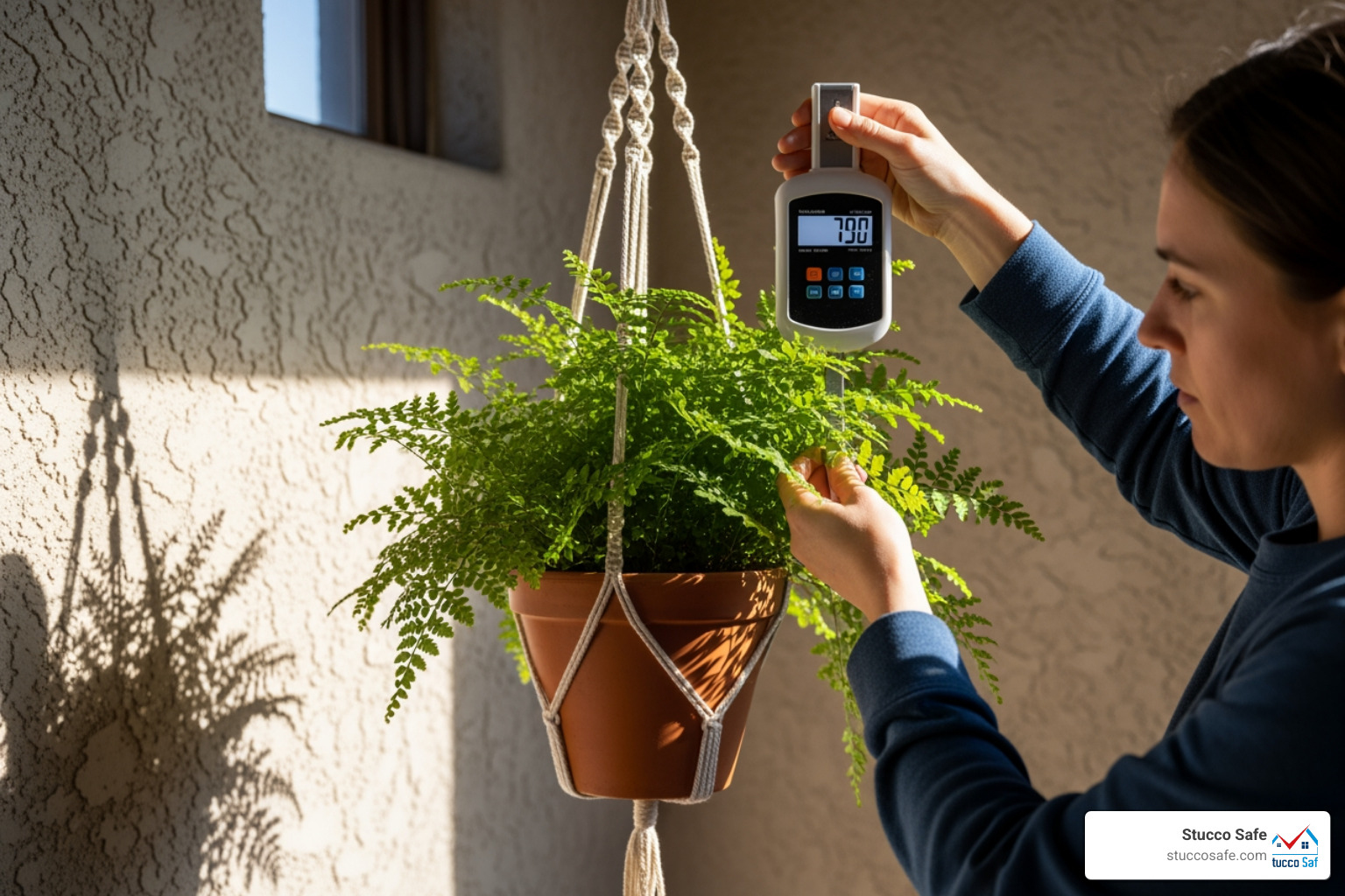 person measuring the weight of a hanging plant before selecting a hook - screw hooks for stucco person measuring the weight of a hanging plant before selecting a hook - screw hooks for stucco