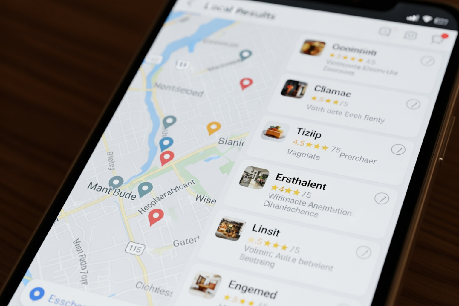 Google's Local Pack results with map and business listings - local seo marketing services