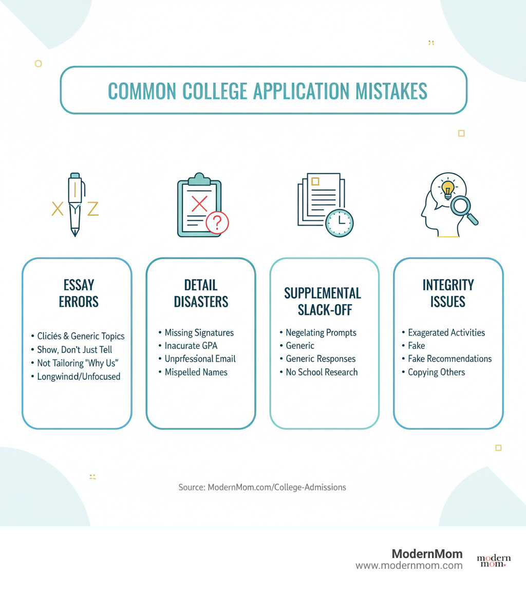 common application mistakes infographic - College application mistakes infographic 