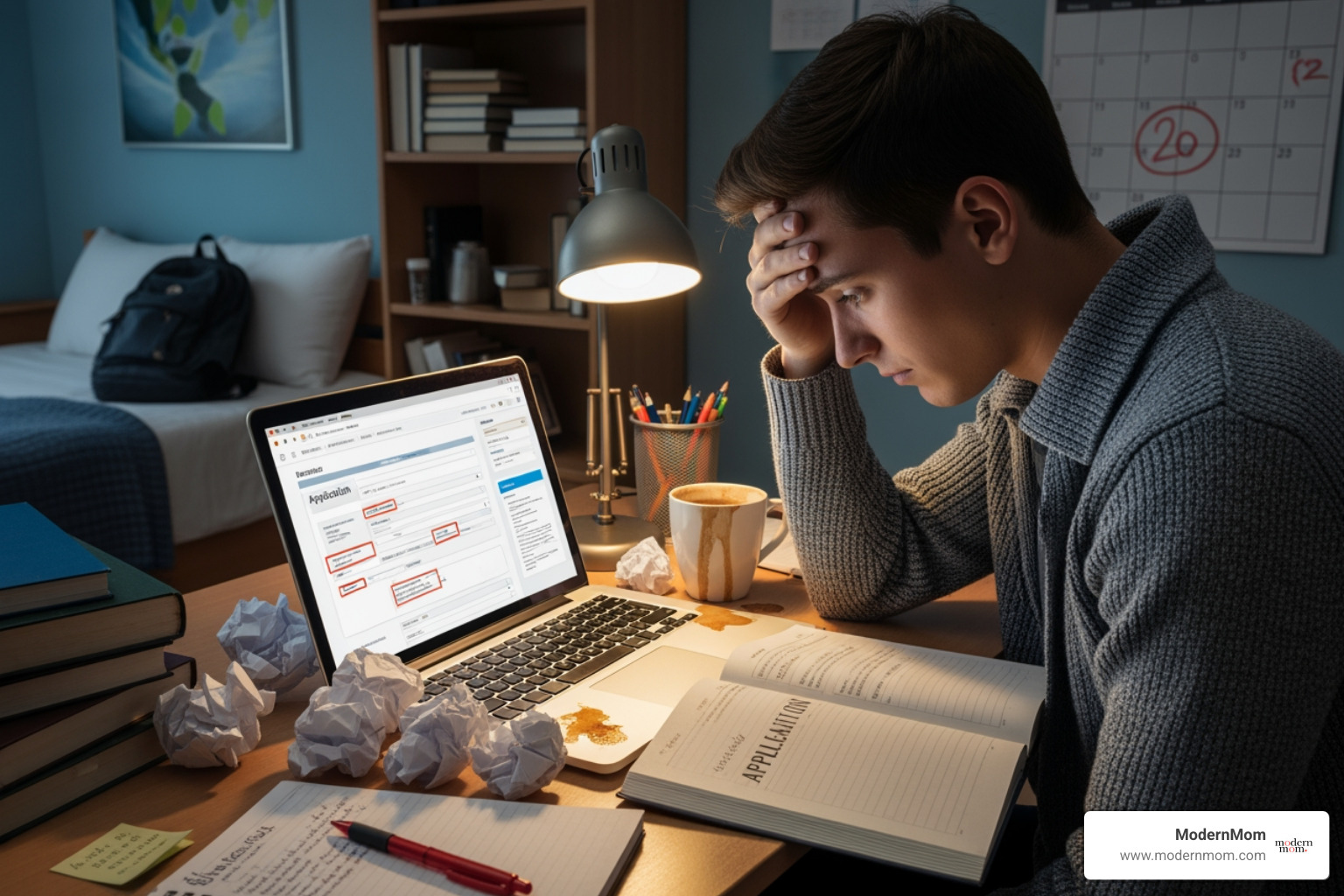 close-up on a personal essay with a red pen making corrections - College application mistakes