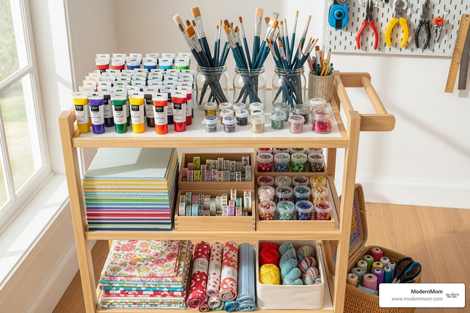 well-organized craft supply cart or shelf - Teen Craft Ideas