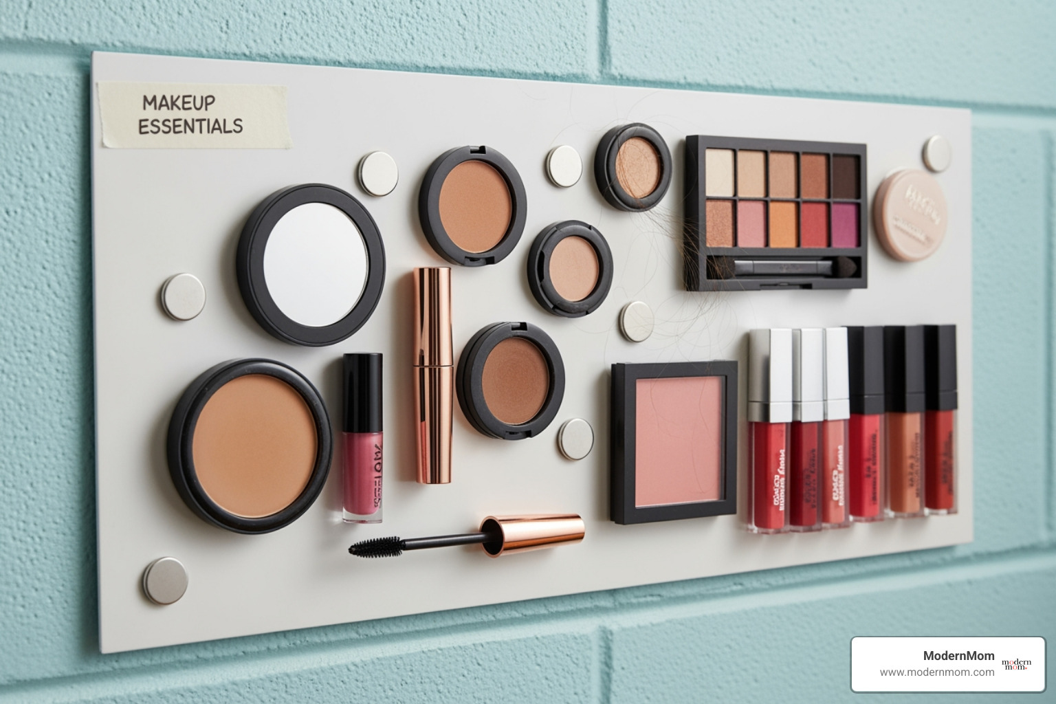 DIY magnetic makeup board - College dorm hacks