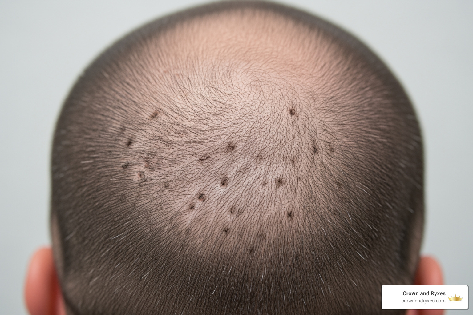 scalp micropigmentation effectively camouflaging FUE scars - donor area repair