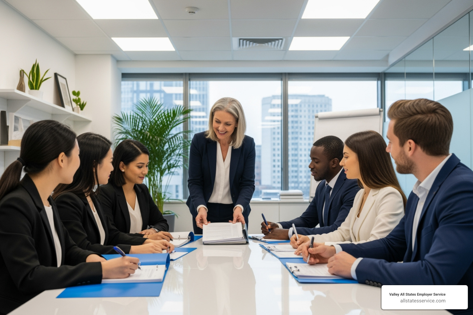 a diverse group of new hires looking at paperwork with an HR manager in a modern office setting - I-9 acceptable documents a diverse group of new hires looking at paperwork with an HR manager in a modern office setting - I-9 acceptable documents