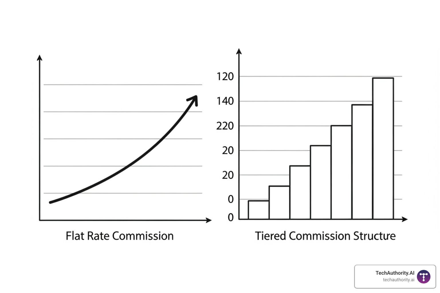 chart illustrating different commission structures like tiered vs. flat rate - commission rates chart illustrating different commission structures like tiered vs. flat rate - commission rates