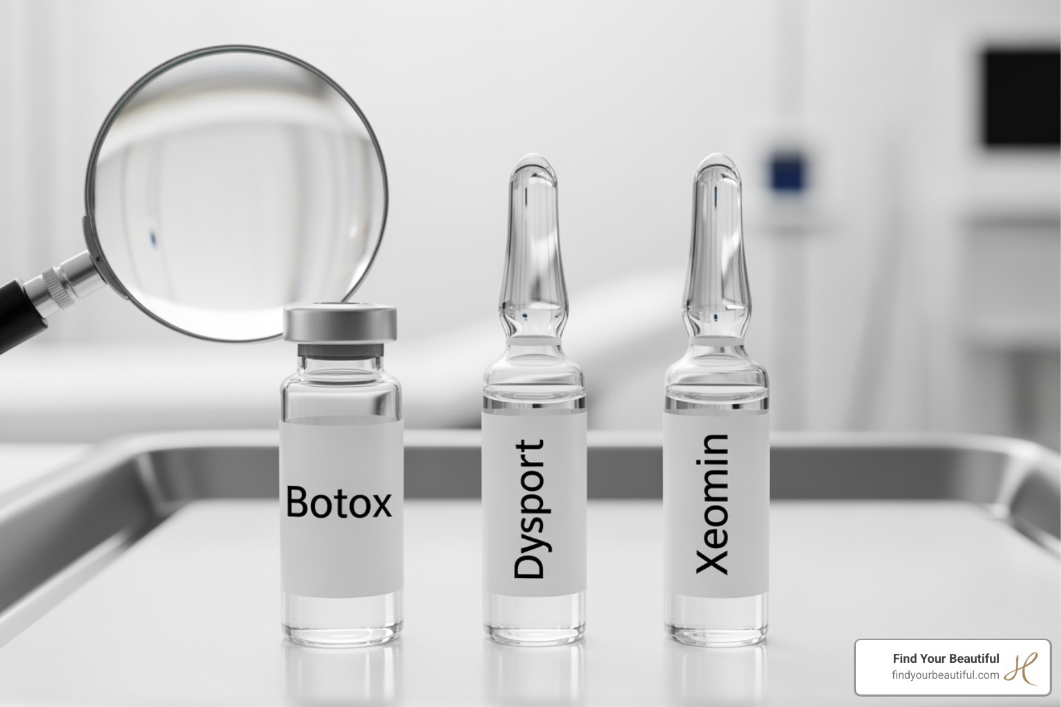 coins (dime, penny, quarter) illustrating the spread of each neurotoxin - botox vs dysport vs xeomin