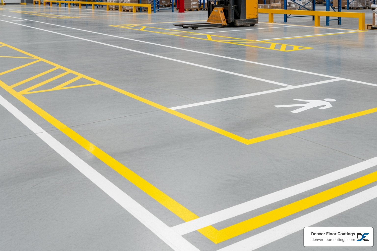 warehouse floor safety lines - warehouse floor coating