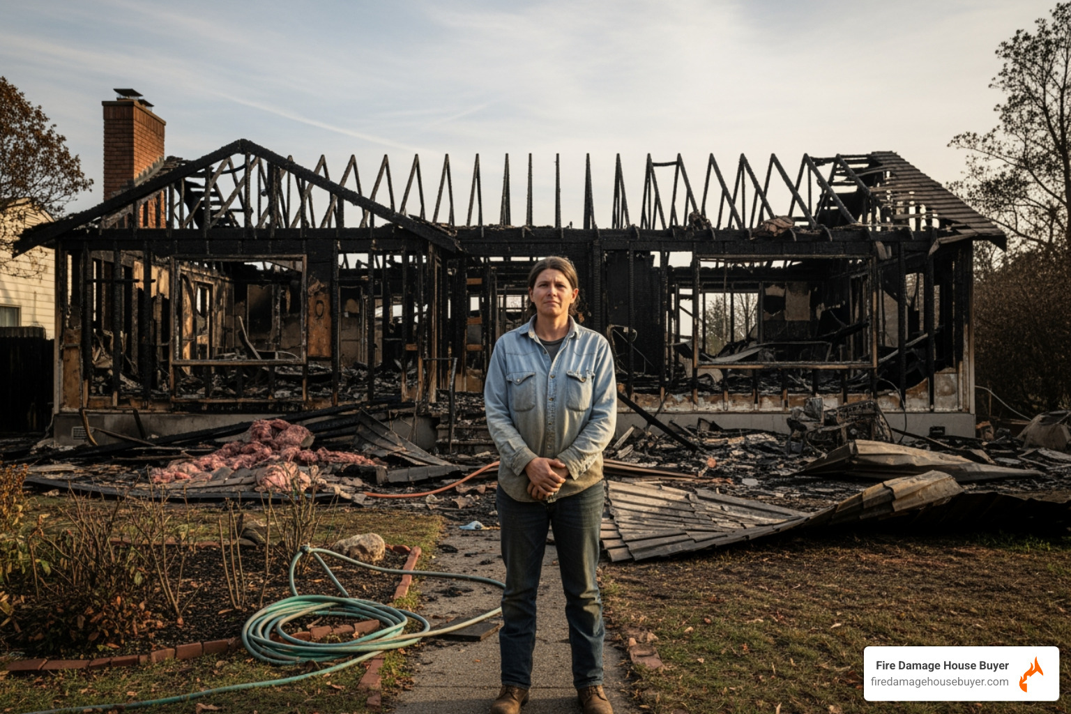 homeowner looking at charred house structure - assistance for house fire victims homeowner looking at charred house structure - assistance for house fire victims