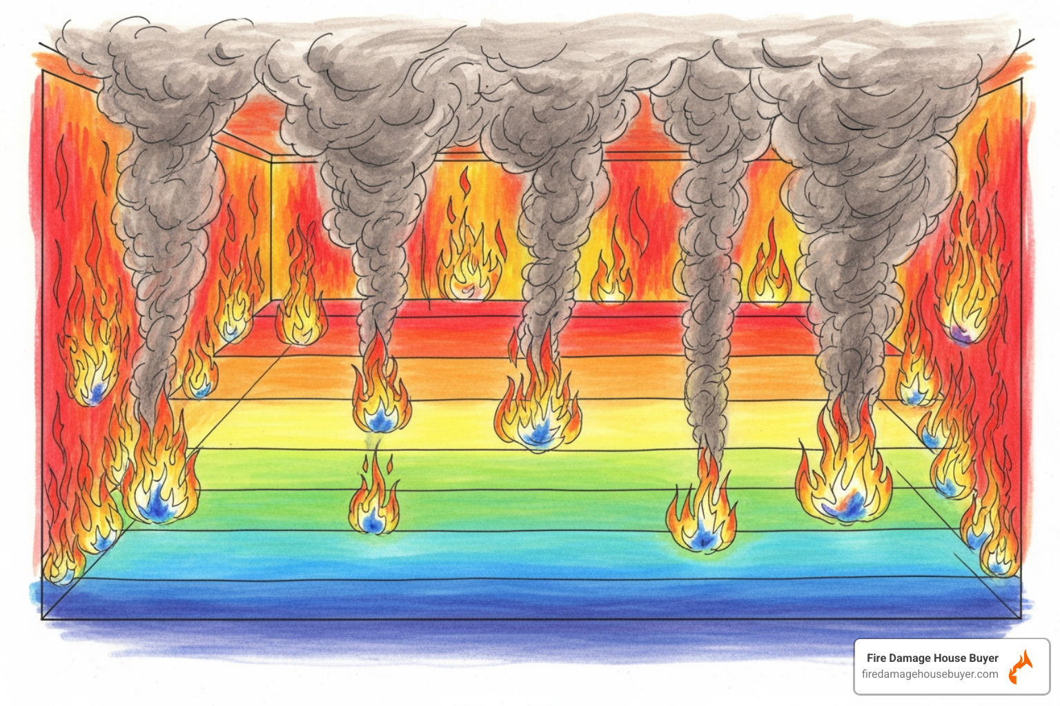 diagram showing temperature zones in a burning room - house fire temperature diagram showing temperature zones in a burning room - house fire temperature