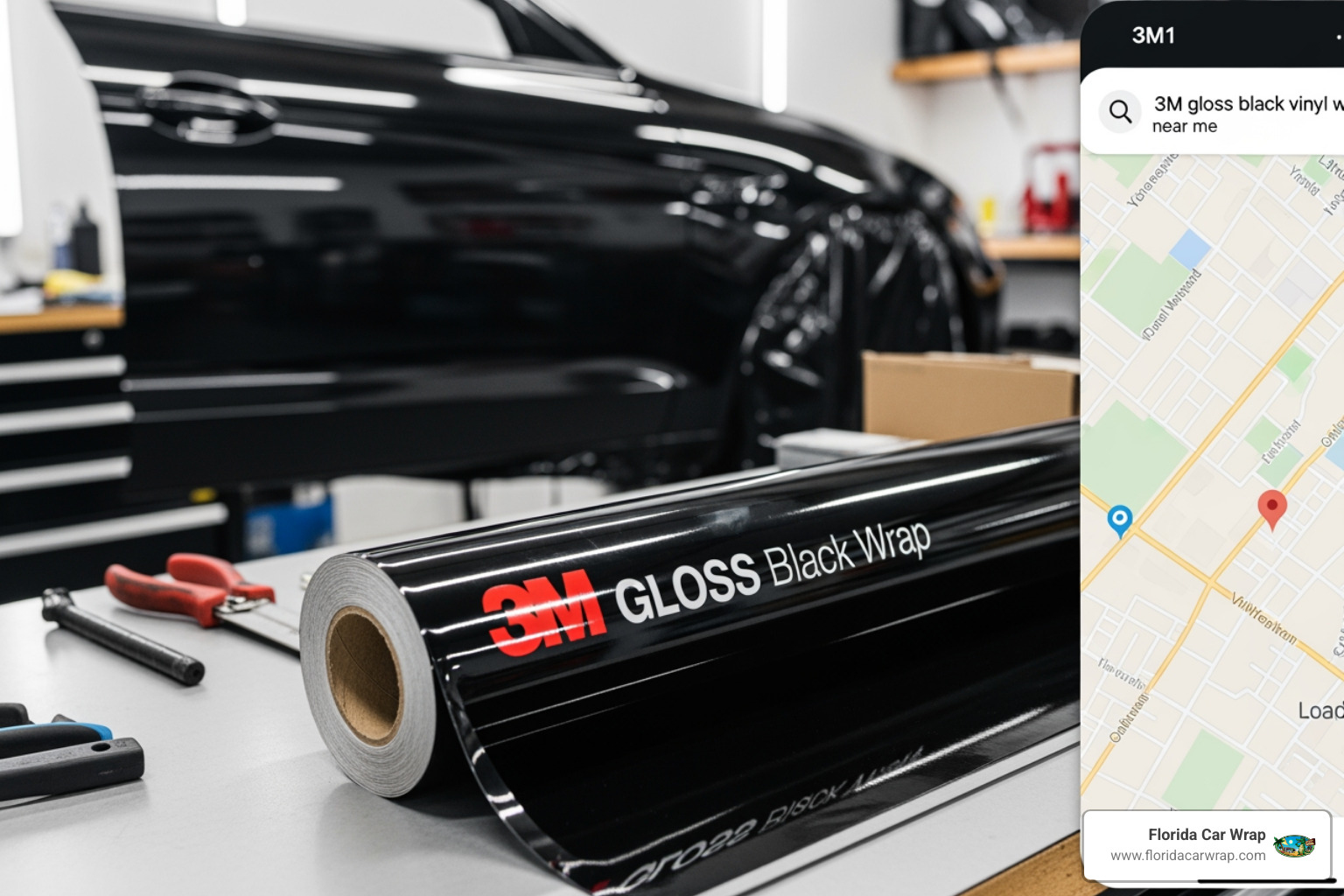 Map interface showing multiple pins for local vinyl wrap installer locations in South Florida - 3m gloss black vinyl wrap near me Map interface showing multiple pins for local vinyl wrap installer locations in South Florida - 3m gloss black vinyl wrap near me