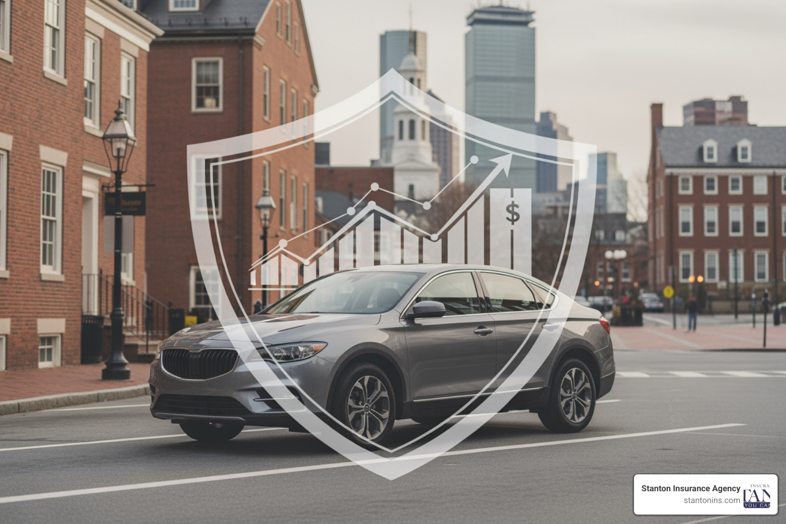 document titled "Massachusetts Auto Policy" with the four mandatory coverages highlighted - Car Insurance Massachusetts document titled "Massachusetts Auto Policy" with the four mandatory coverages highlighted - Car Insurance Massachusetts