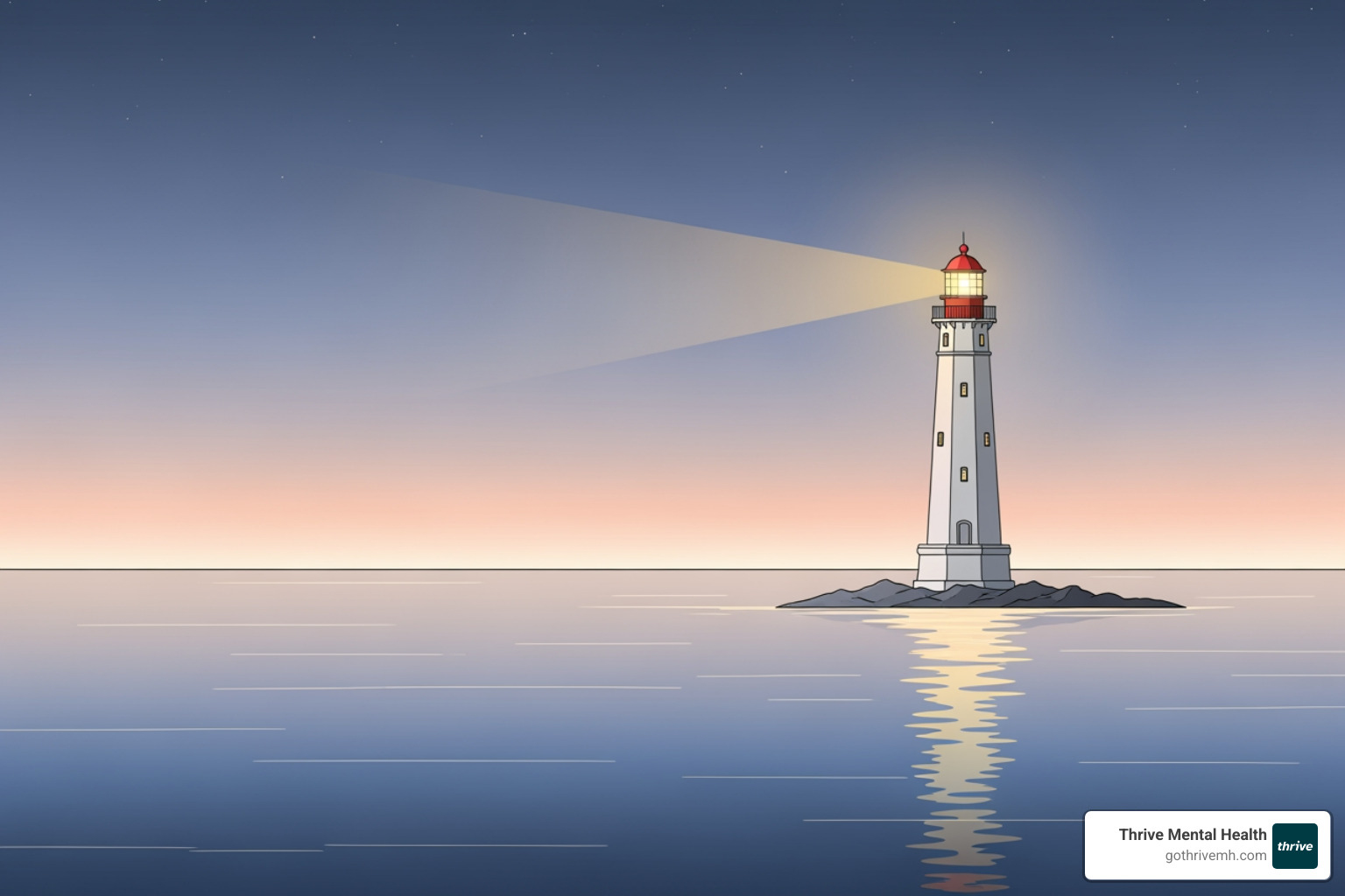 lighthouse drawing symbolizing hope and guidance - art therapy activity for teenager with depression