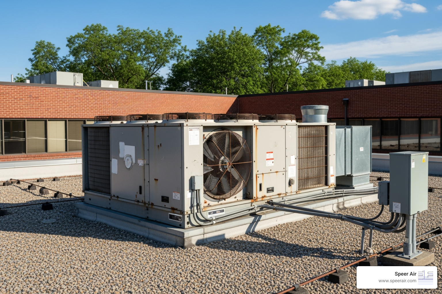 commercial rooftop HVAC unit on a building in a suburban setting - office hvac northern nj commercial rooftop HVAC unit on a building in a suburban setting - office hvac northern nj