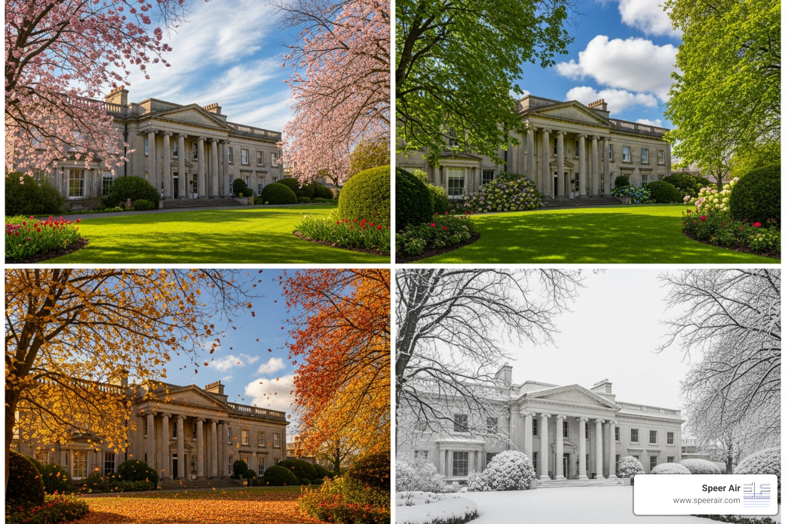 building exterior with clear signs of all four seasons - office hvac northern nj building exterior with clear signs of all four seasons - office hvac northern nj