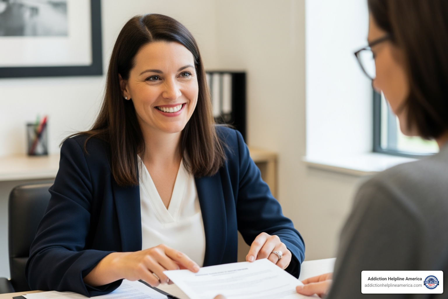 Person reviewing financial documents with a compassionate admissions counselor - New Orleans treatment centers