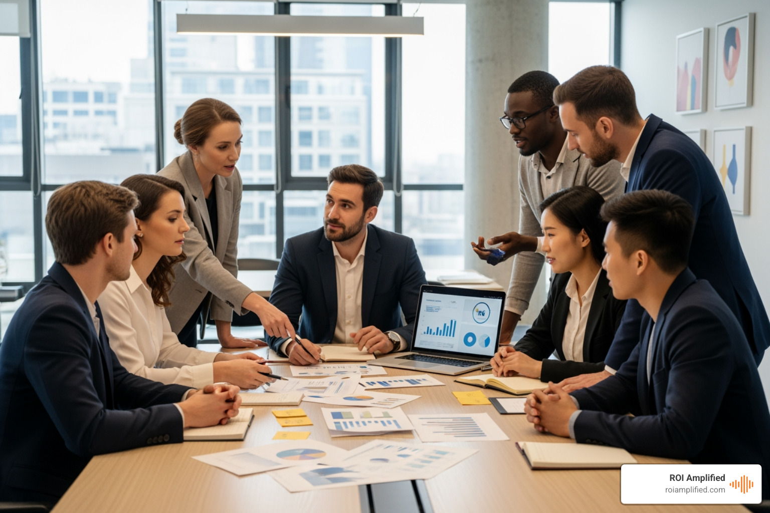 Diverse marketing team collaborating - marketing companies florida