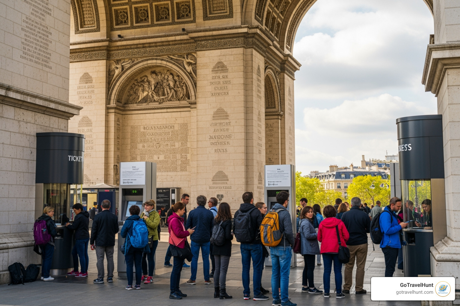 Arc de Triomphe entrance ticket area - Arc de Triomphe views Arc de Triomphe entrance ticket area - Arc de Triomphe views