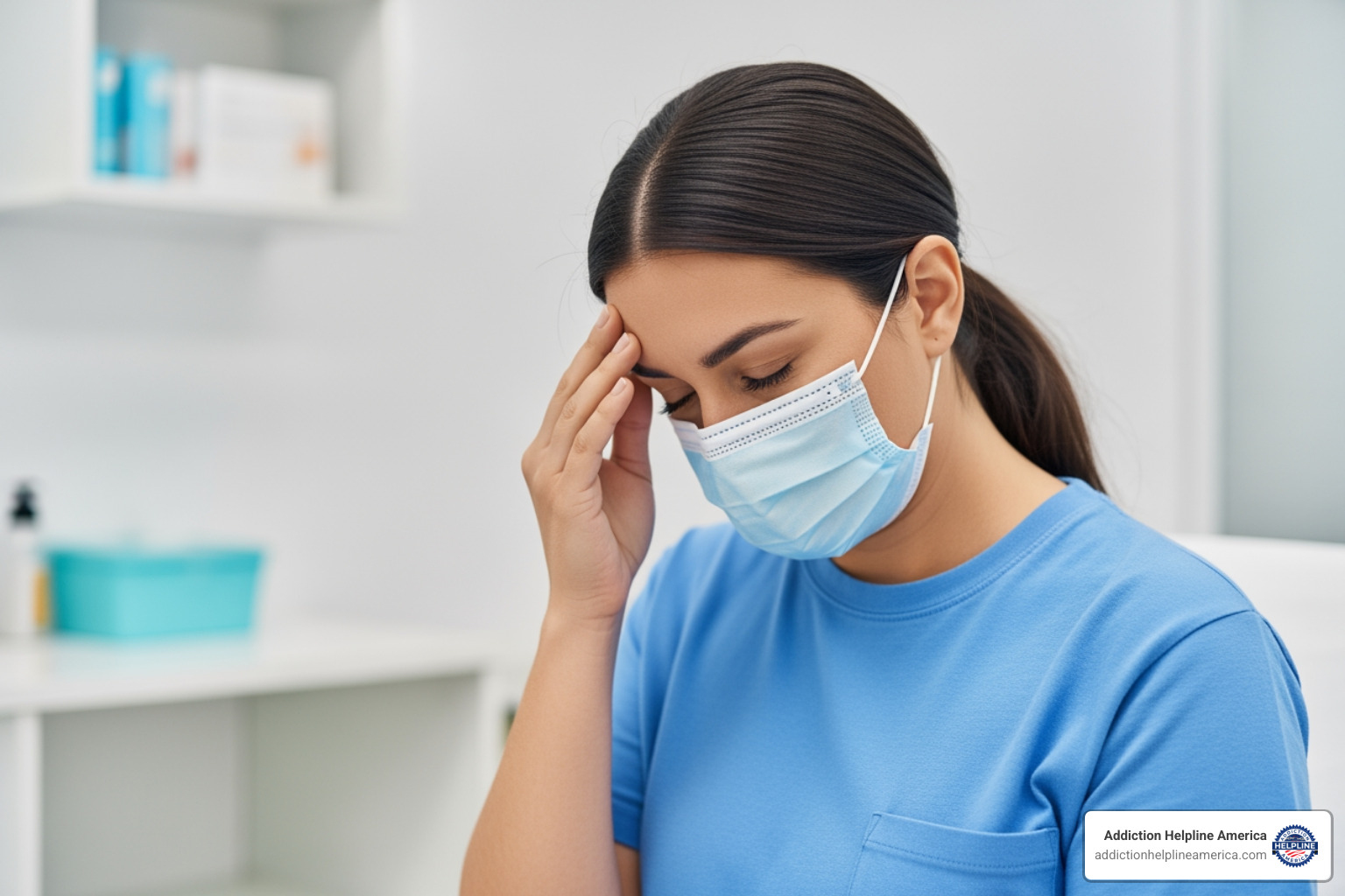 Illustration of common but manageable withdrawal symptoms like headache and fatigue in a clinical setting - detoxification near me Illustration of common but manageable withdrawal symptoms like headache and fatigue in a clinical setting - detoxification near me