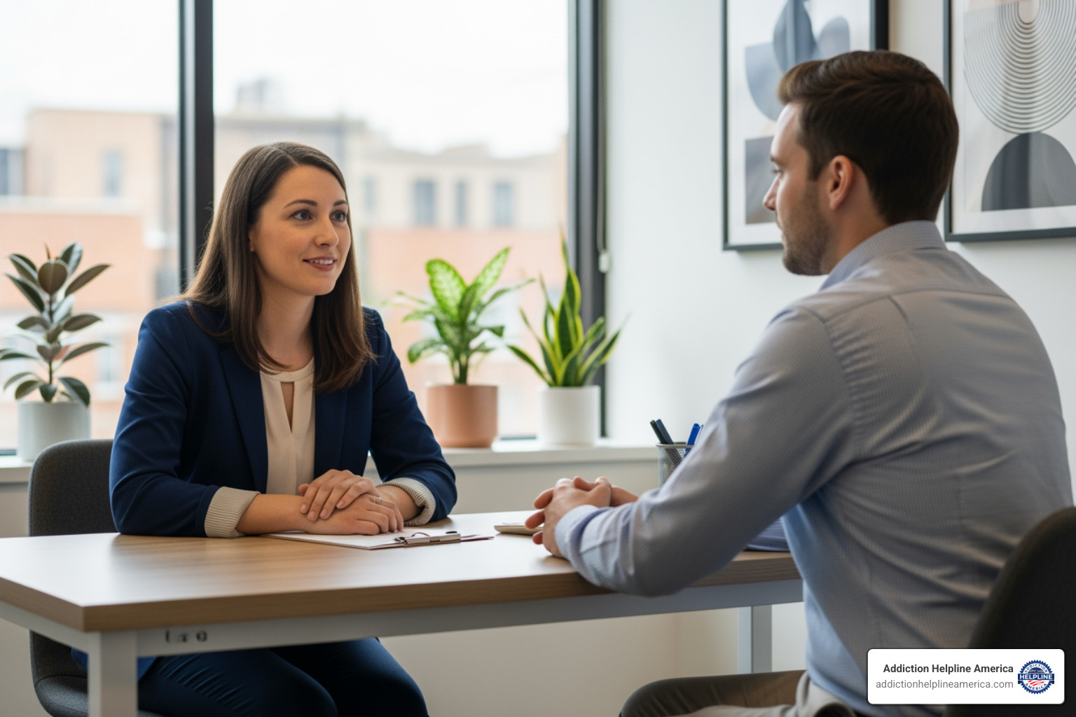 compassionate admissions counselor speaking with a client - drug rehab centers in new orleans