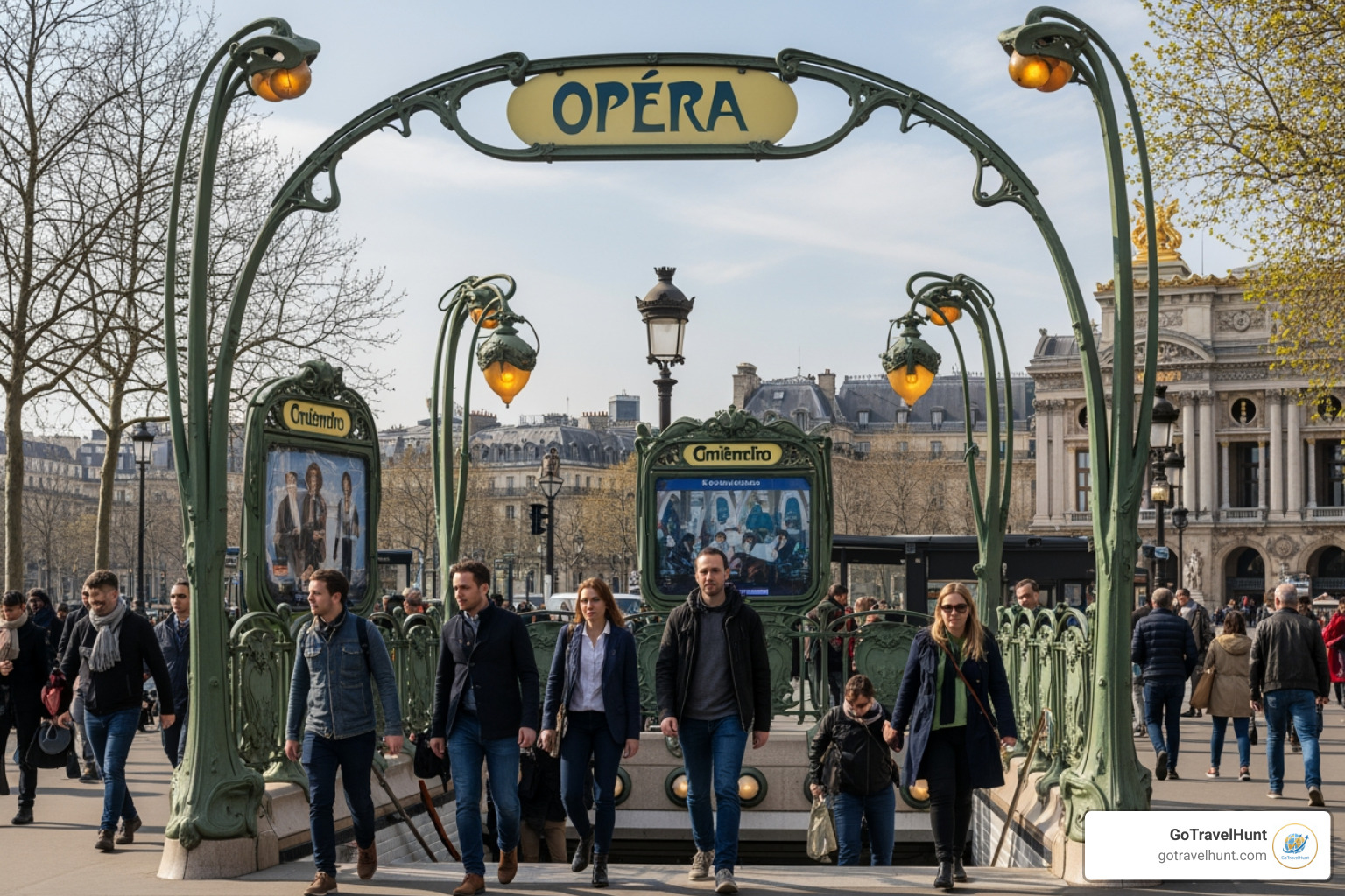 Opéra metro station entrance - Opera Garnier visit