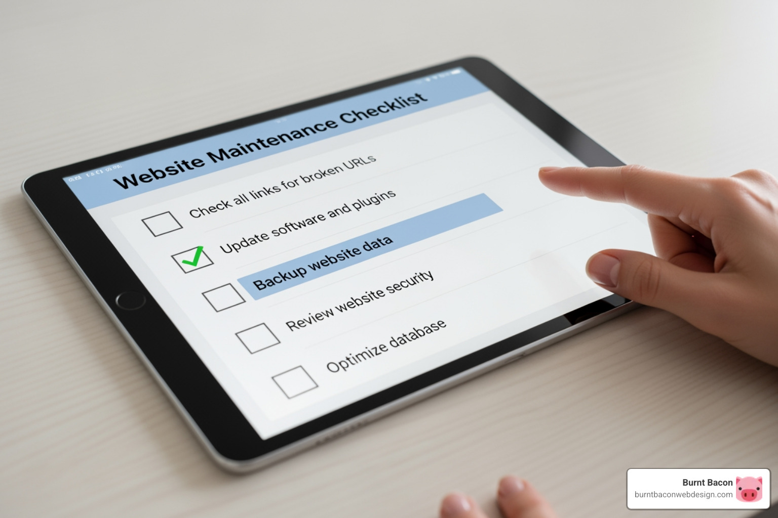 a digital checklist for website maintenance on a tablet - WordPress site help a digital checklist for website maintenance on a tablet - WordPress site help