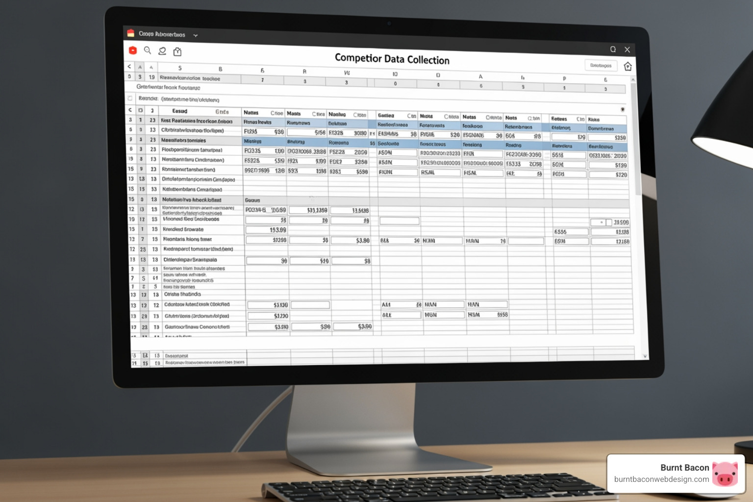 image of a spreadsheet template for competitor data collection - competitor analysis ecommerce image of a spreadsheet template for competitor data collection - competitor analysis ecommerce