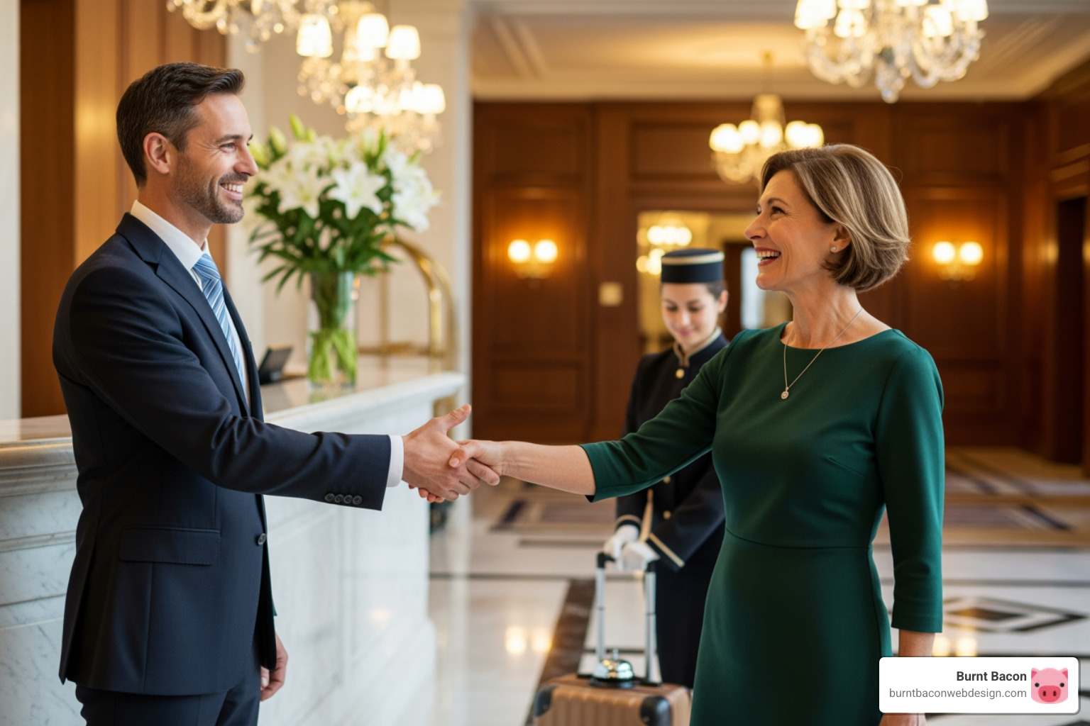 a hotel manager personally welcoming back a returning guest - boost hotel revenue a hotel manager personally welcoming back a returning guest - boost hotel revenue