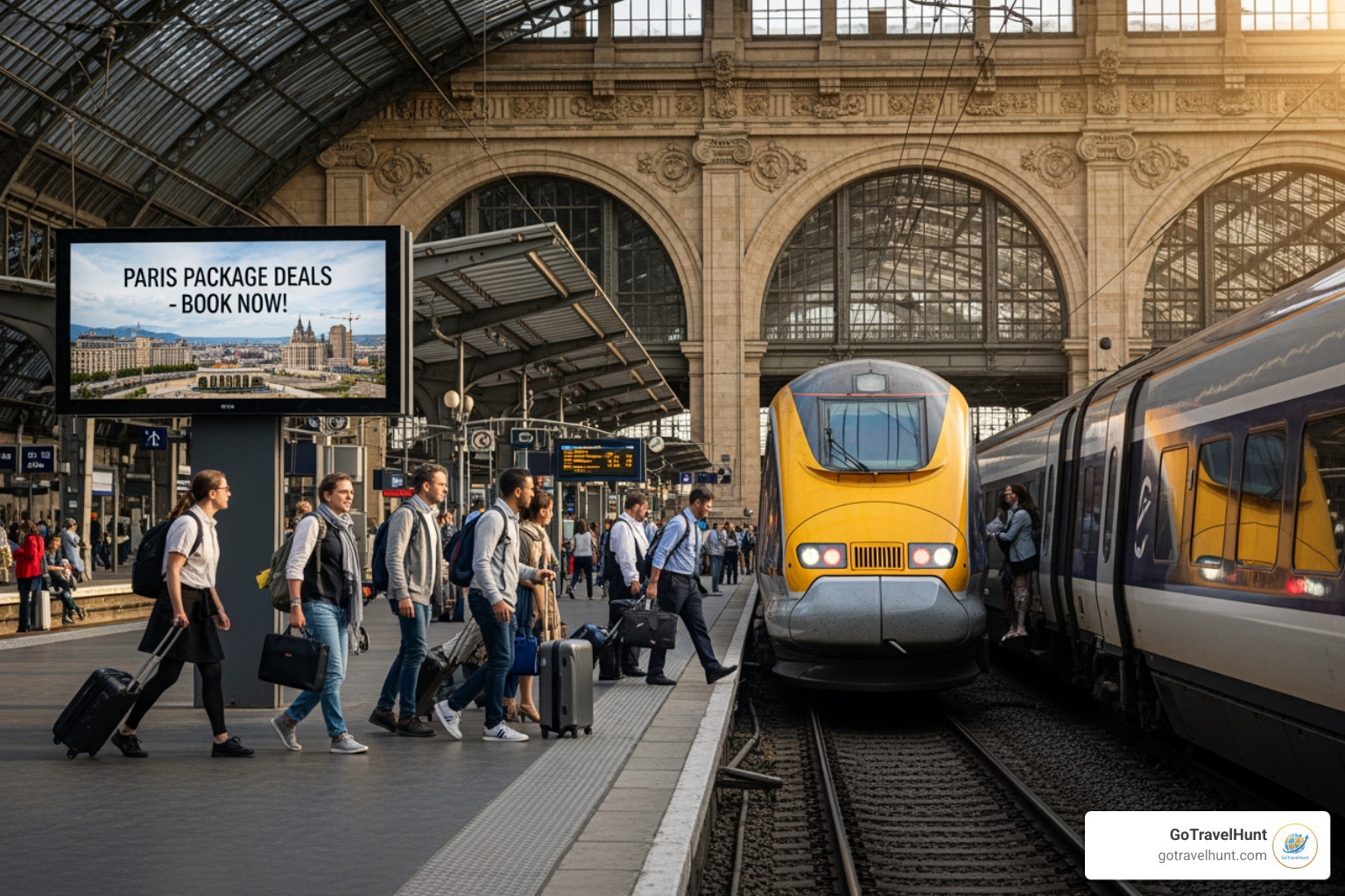 Map of Paris highlighting famous landmarks - eurostar paris package deals