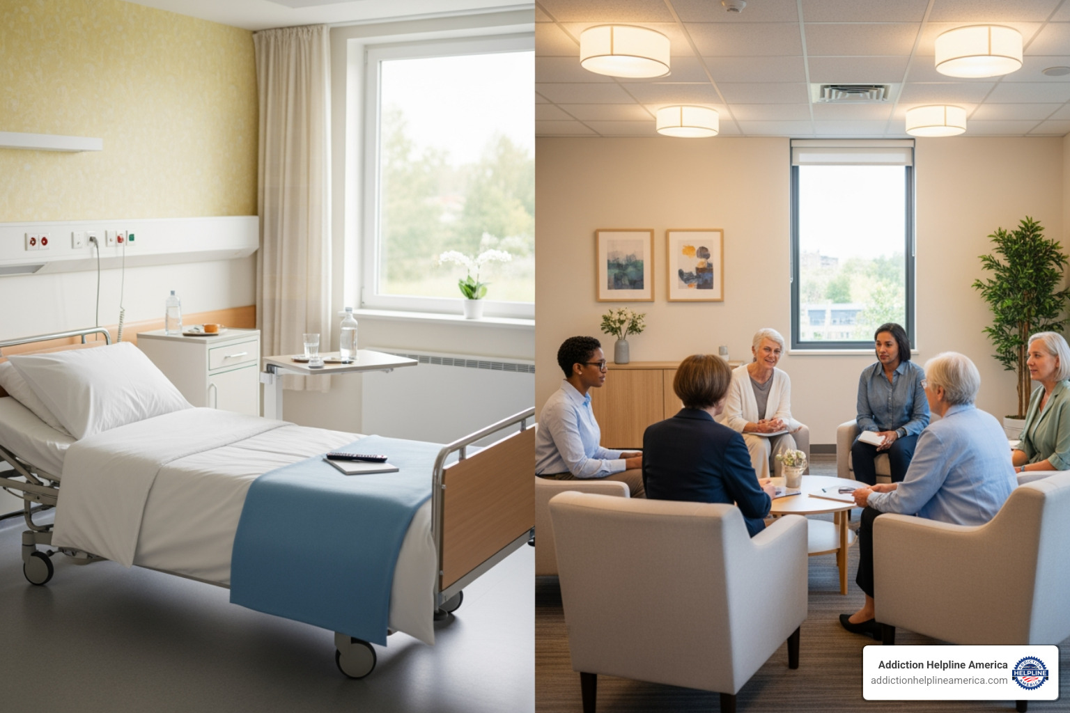 different treatment settings (inpatient room, outpatient group) - counseling for addiction different treatment settings (inpatient room, outpatient group) - counseling for addiction