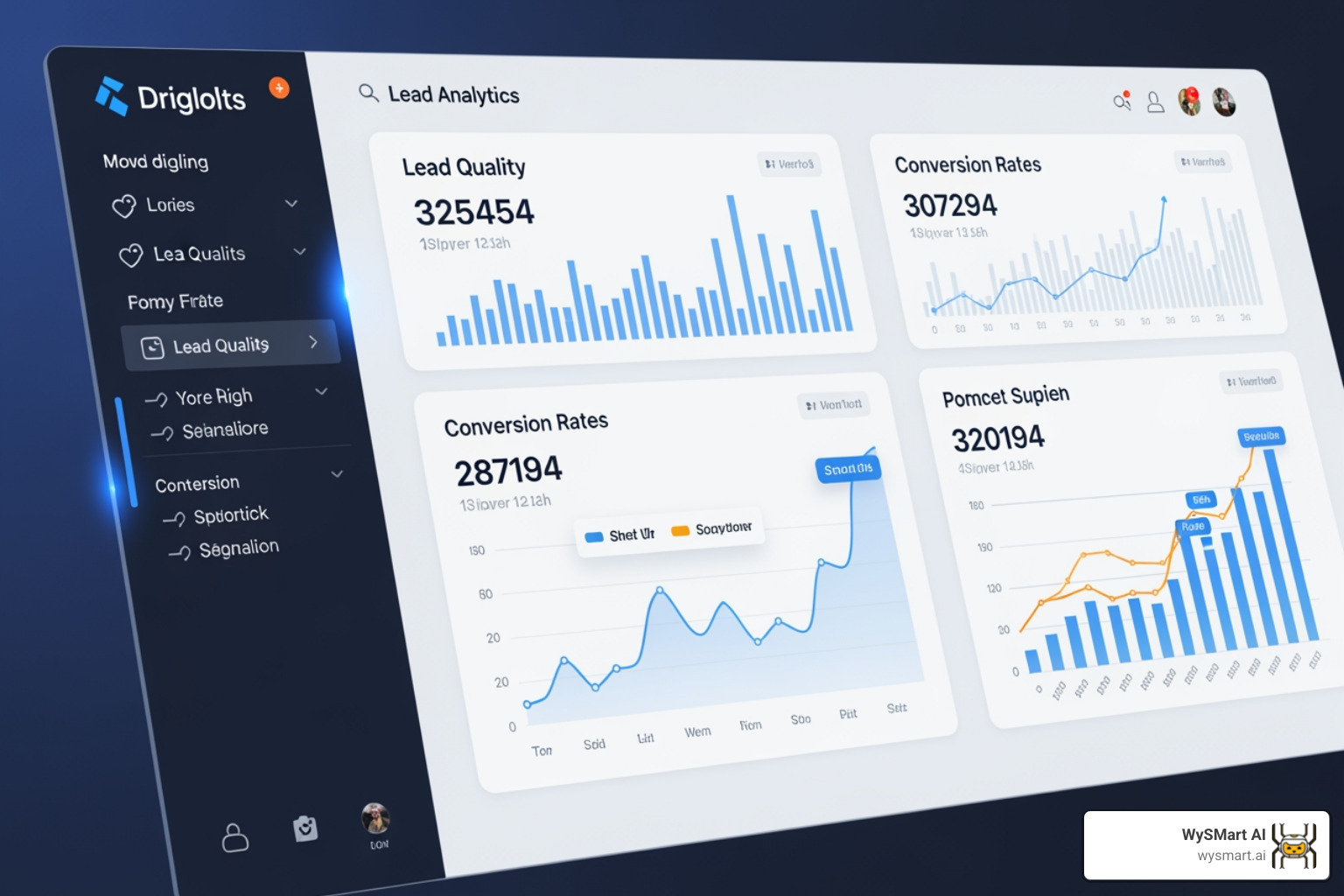 dashboard showing rising lead quality and conversion rates - Automated lead generation