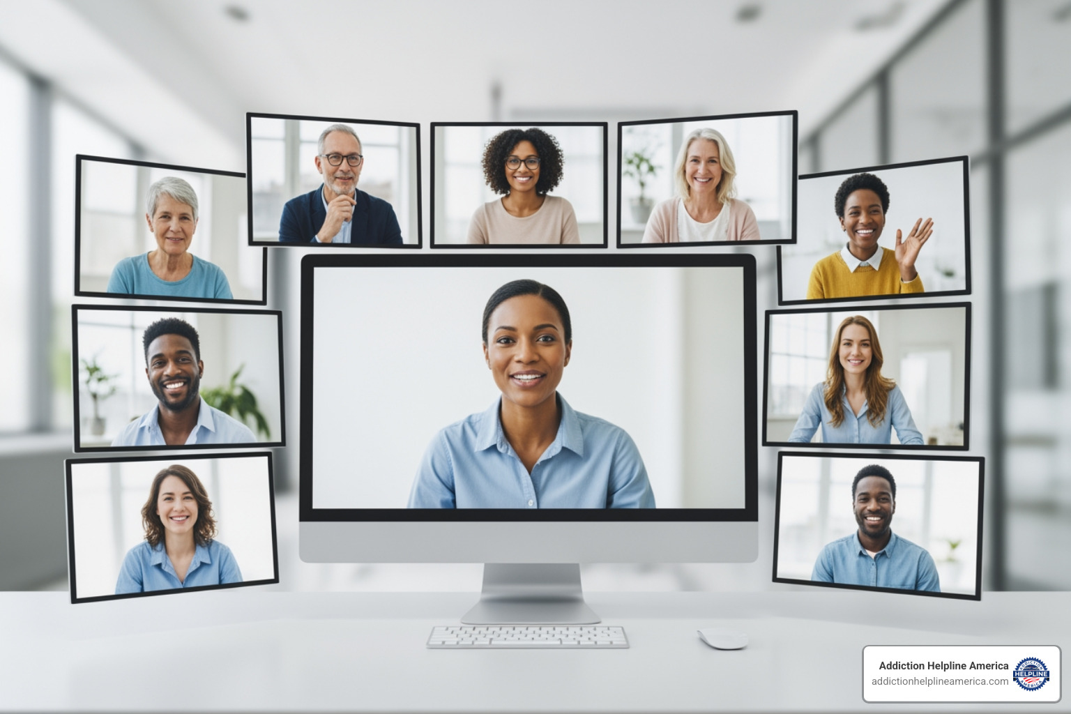 online support group in session - free addiction programs