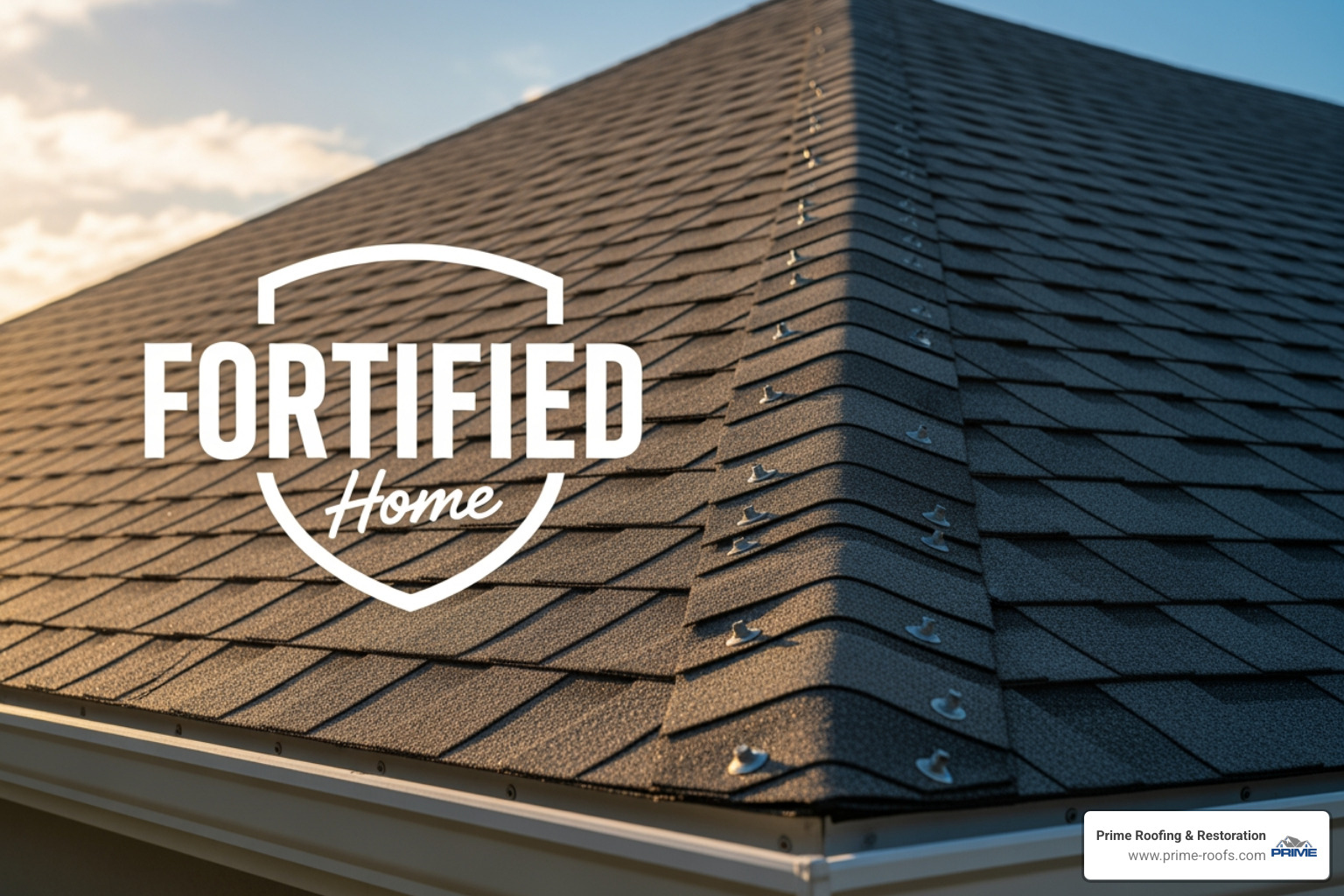 FORTIFIED Home logo next to a sturdy roof - roof inspection gulf shores al