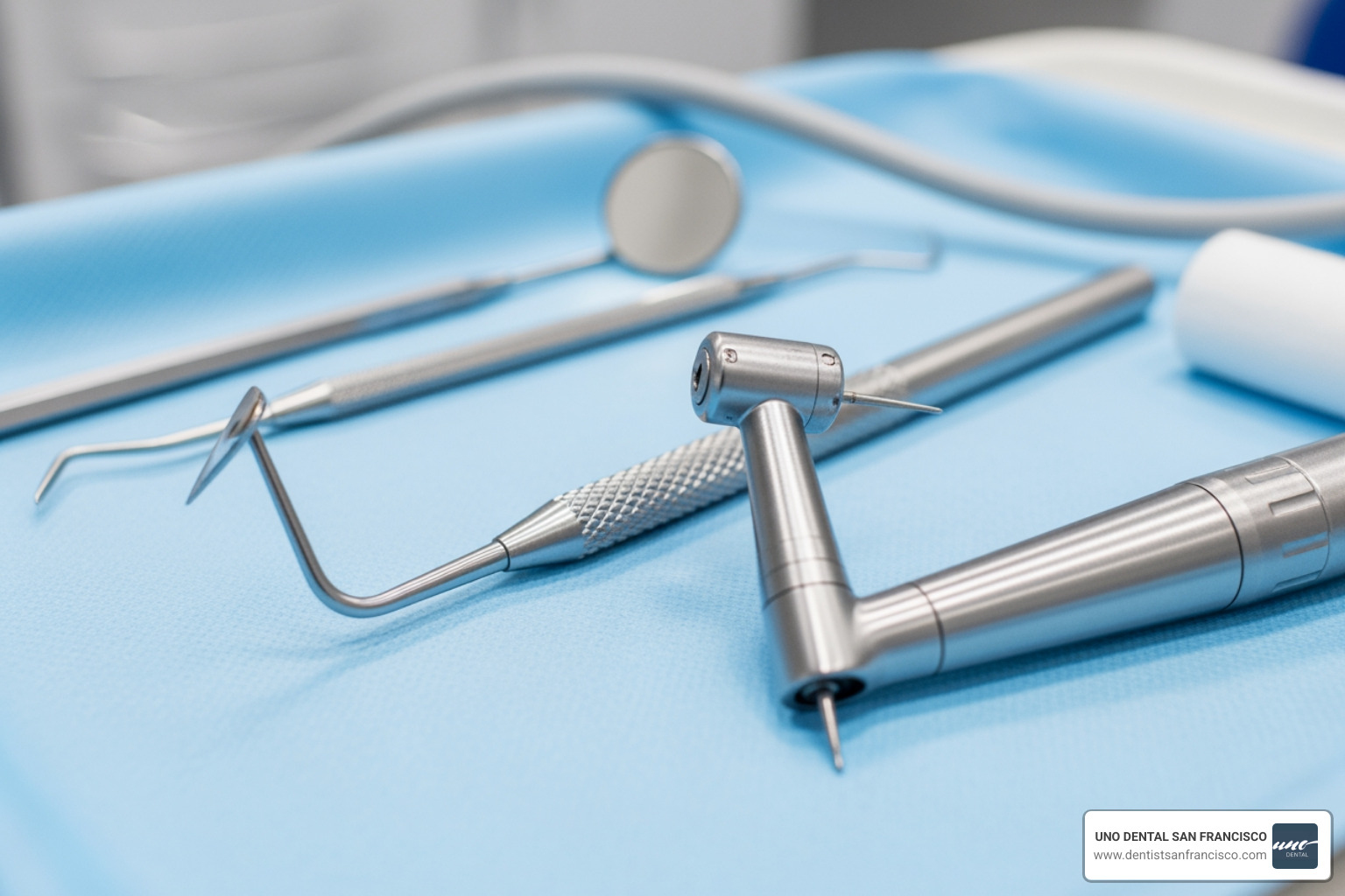 image of a dental hygienist's tools, including a scaler and polisher, neatly arranged - professional teeth cleaning image of a dental hygienist's tools, including a scaler and polisher, neatly arranged - professional teeth cleaning