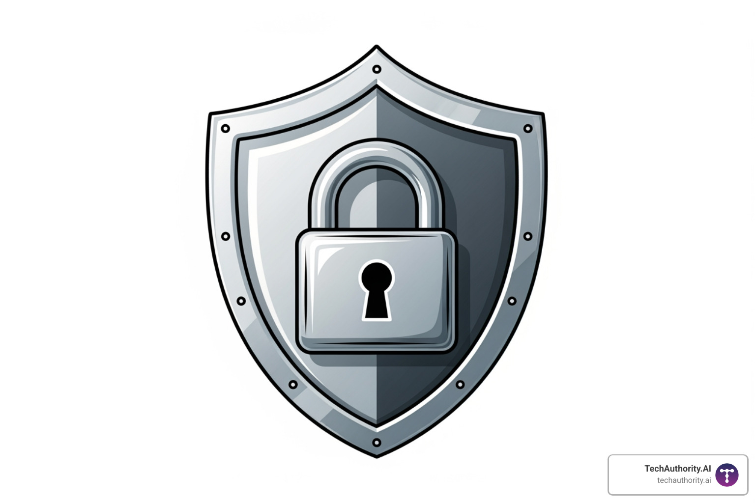 A shield and padlock icon symbolizing digital security - ecommerce web hosting