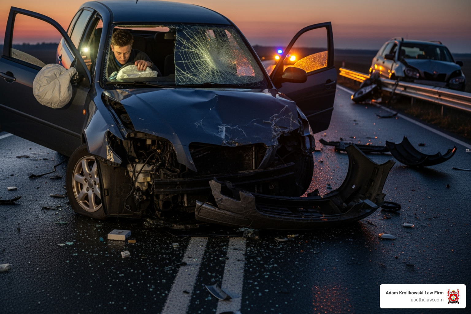 Diagram illustrating the concept of negligence: a driver looking at their phone (breach of duty) causing a car accident (causation) leading to injury (damages). - personal injury attorney in santa ana Diagram illustrating the concept of negligence: a driver looking at their phone (breach of duty) causing a car accident (causation) leading to injury (damages). - personal injury attorney in santa ana