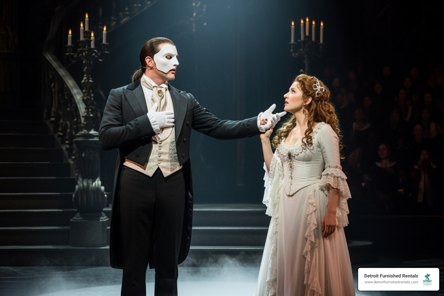 Original London cast members Michael Crawford as The Phantom and Sarah Brightman as Christine Daaé - of the phantom of the opera