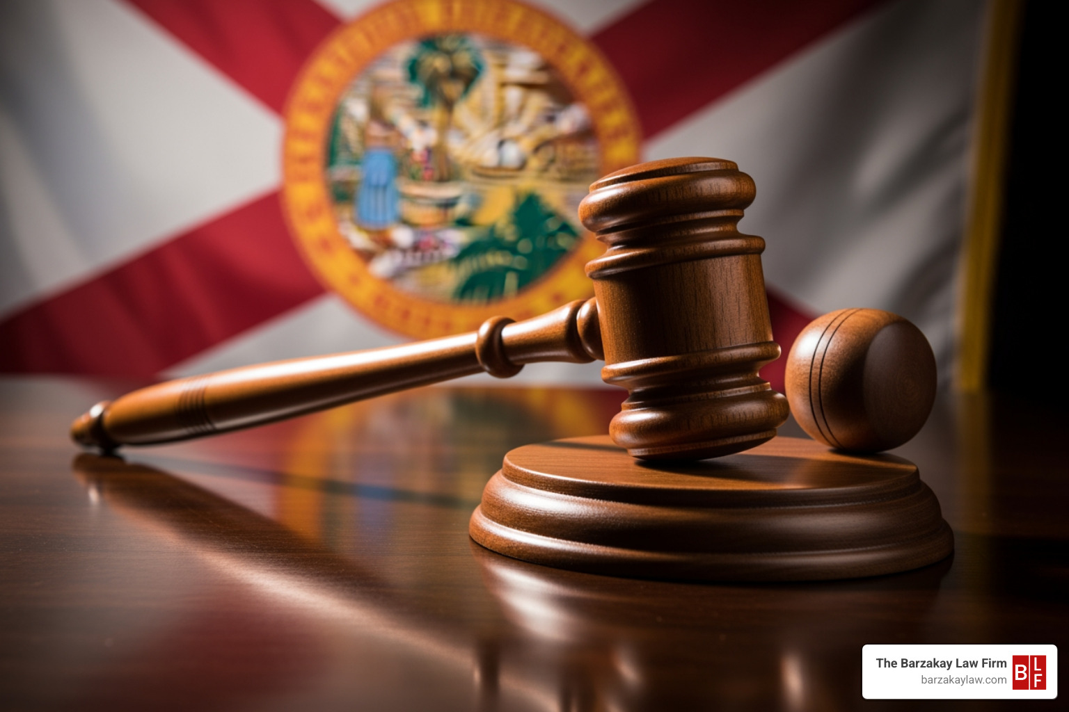 Gavel and Florida state flag - wrongful death lawyer orlando Gavel and Florida state flag - wrongful death lawyer orlando