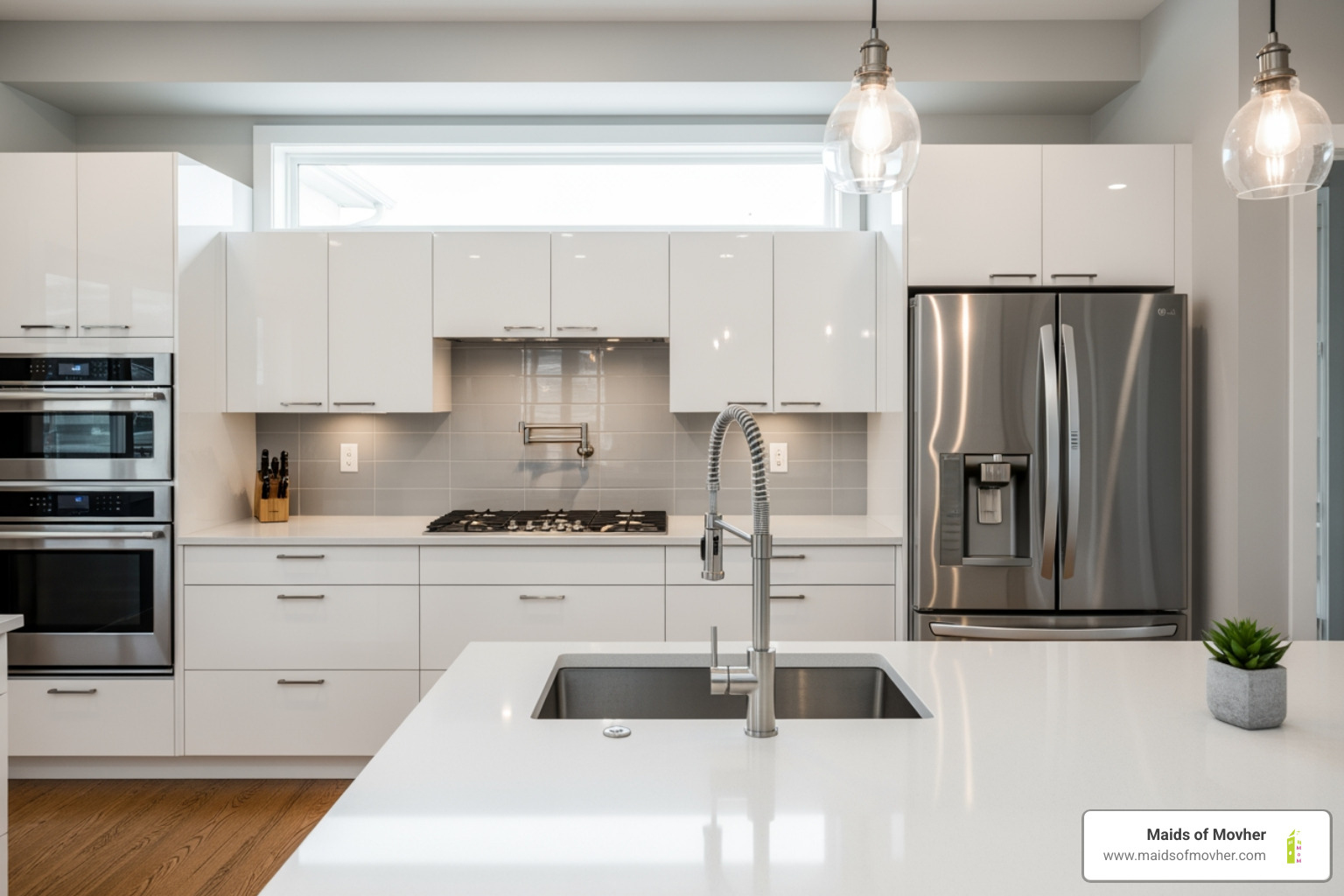 sparkling clean kitchen after a deep clean service - trained cleaning professionals washington