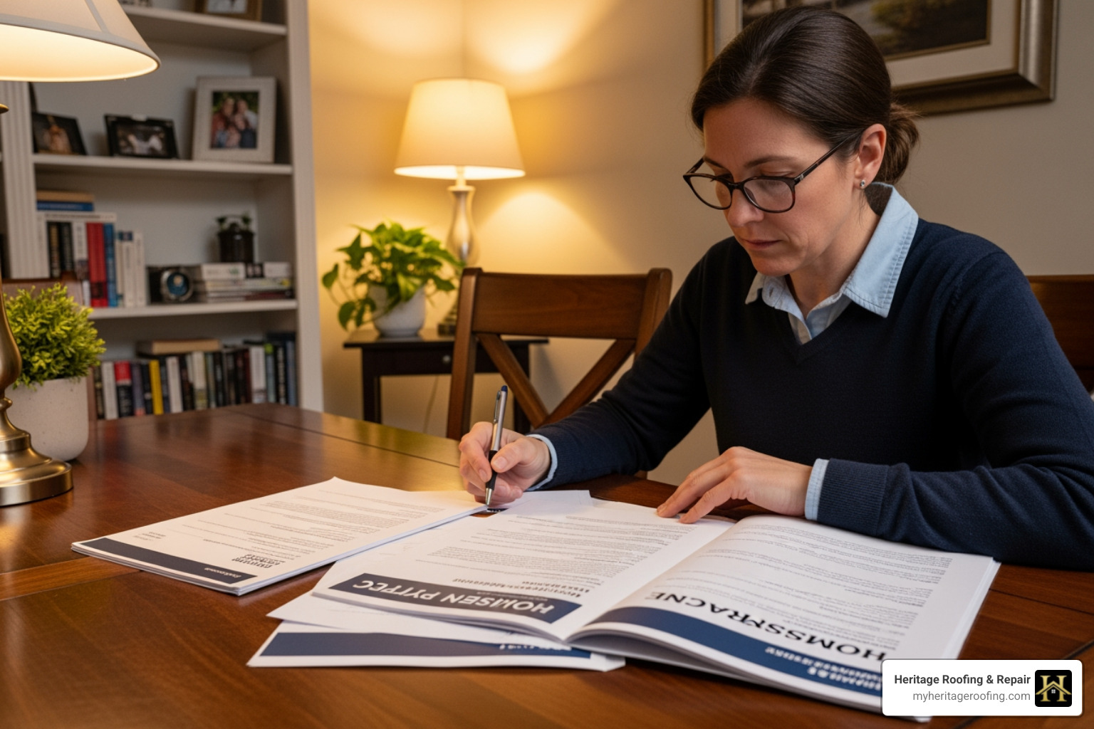 Homeowner reviewing insurance policy document - how do roof insurance claims work