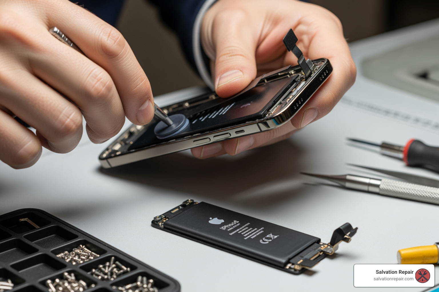 iPhone Battery Health screen showing"Service" recommended - apple battery replacement