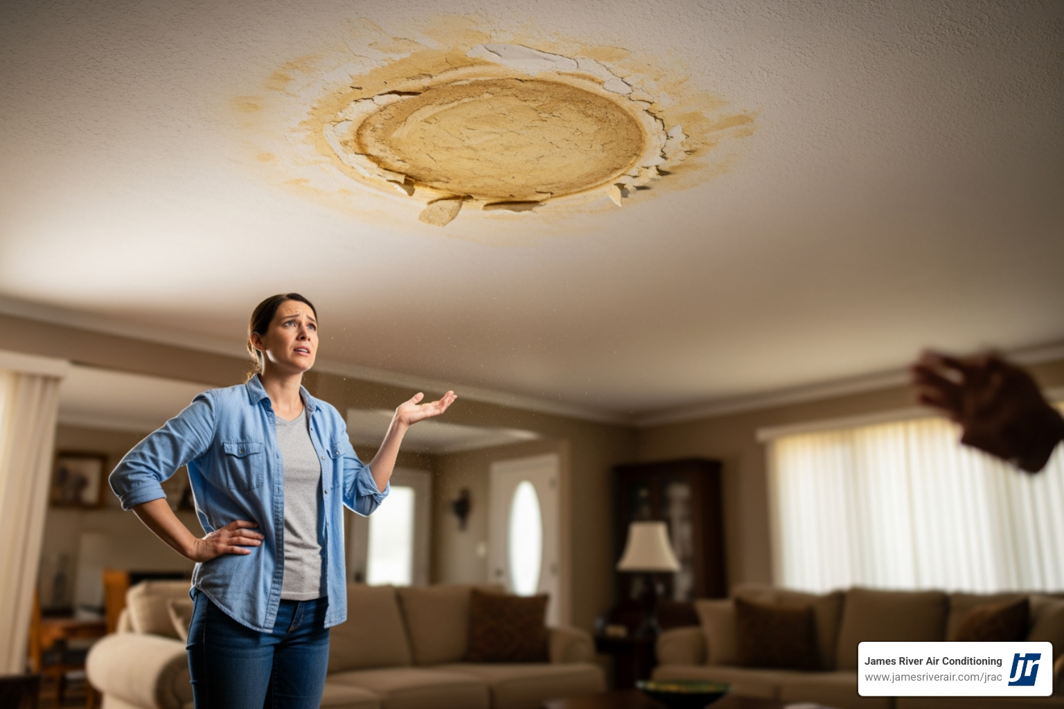 homeowner concerned about water stain - emergency plumbing repair in petersburg, va homeowner concerned about water stain - emergency plumbing repair in petersburg, va