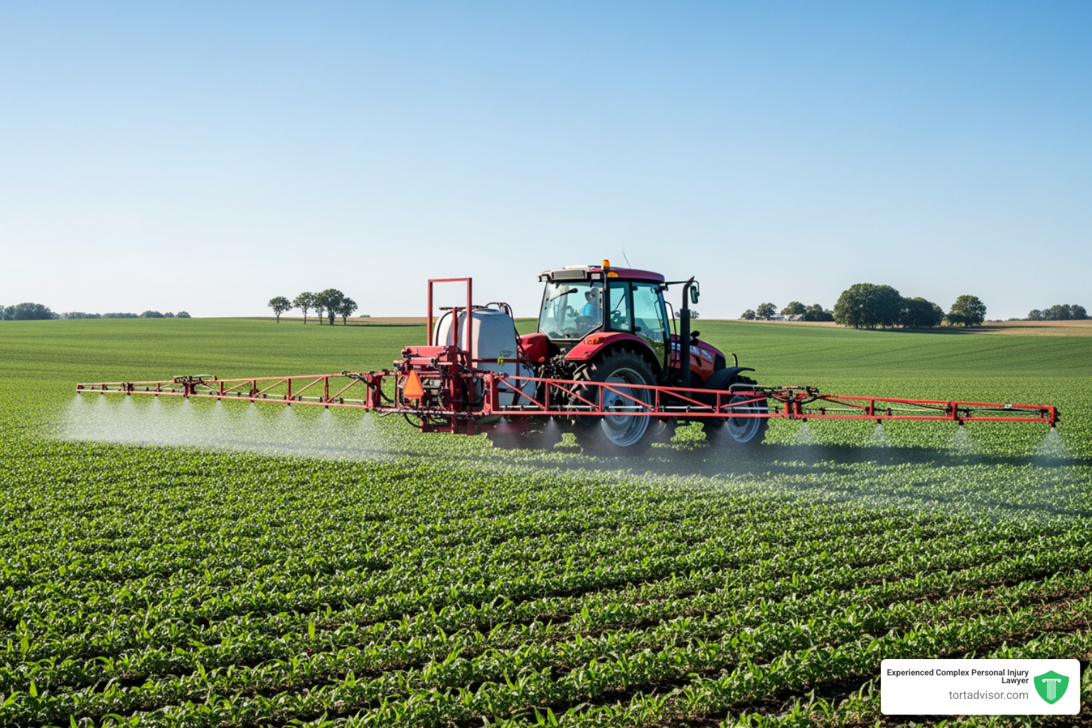 Farmer spraying a field - How to sue Monsanto