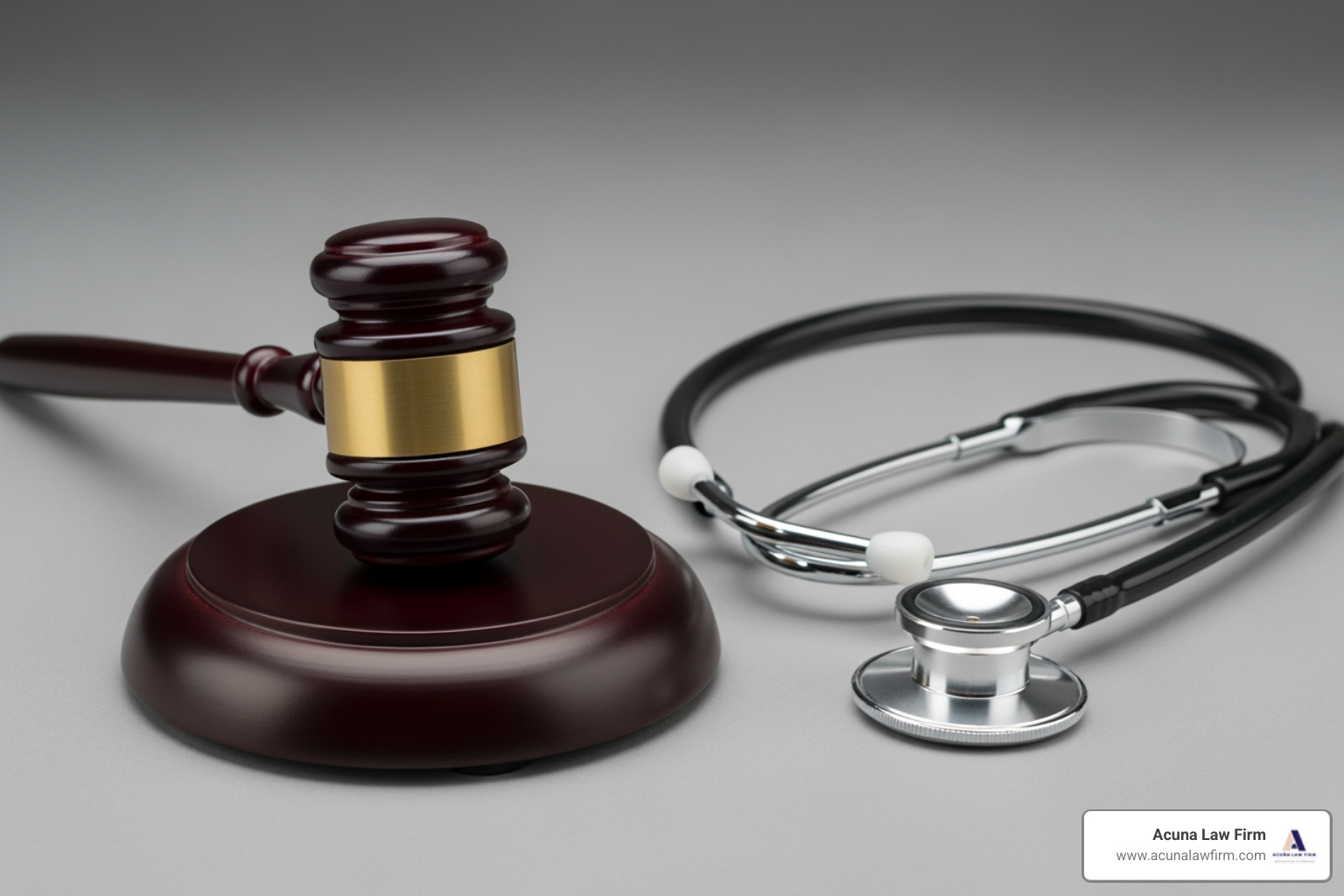 gavel and a stethoscope side-by-side - abogados de mala practica medica