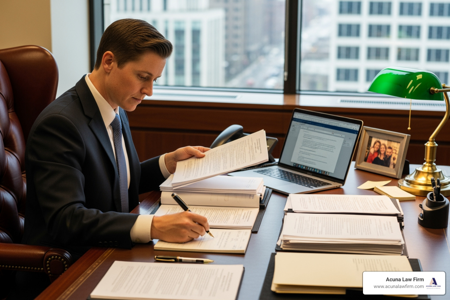 person carefully organizing documents and making notes - abogados de mala practica medica