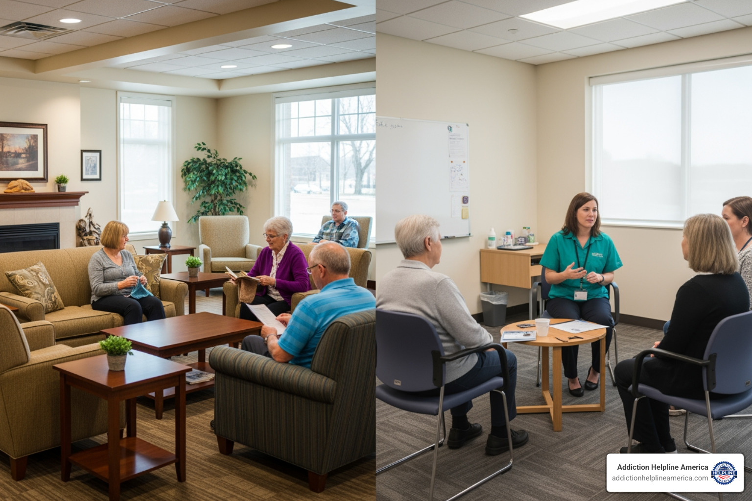 Inpatient facility common area vs. outpatient session - rehab facilities in louisiana