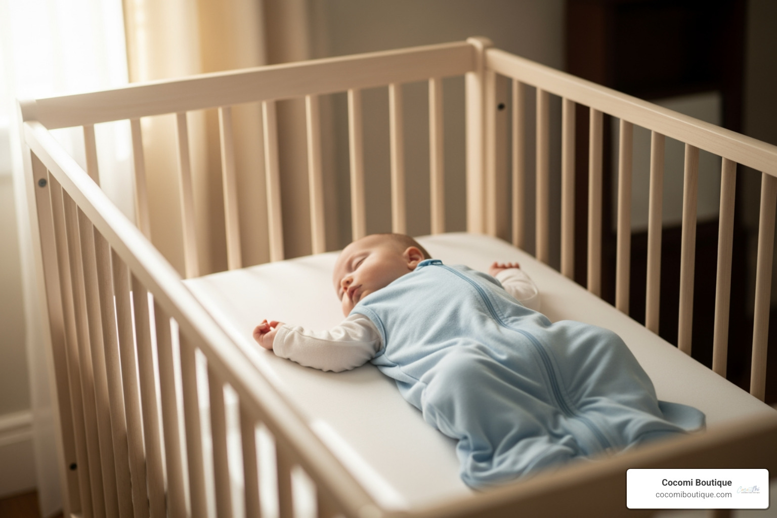 baby sleeping safely in a crib wearing a sleep sack, with no loose blankets - newborn blanket baby sleeping safely in a crib wearing a sleep sack, with no loose blankets - newborn blanket