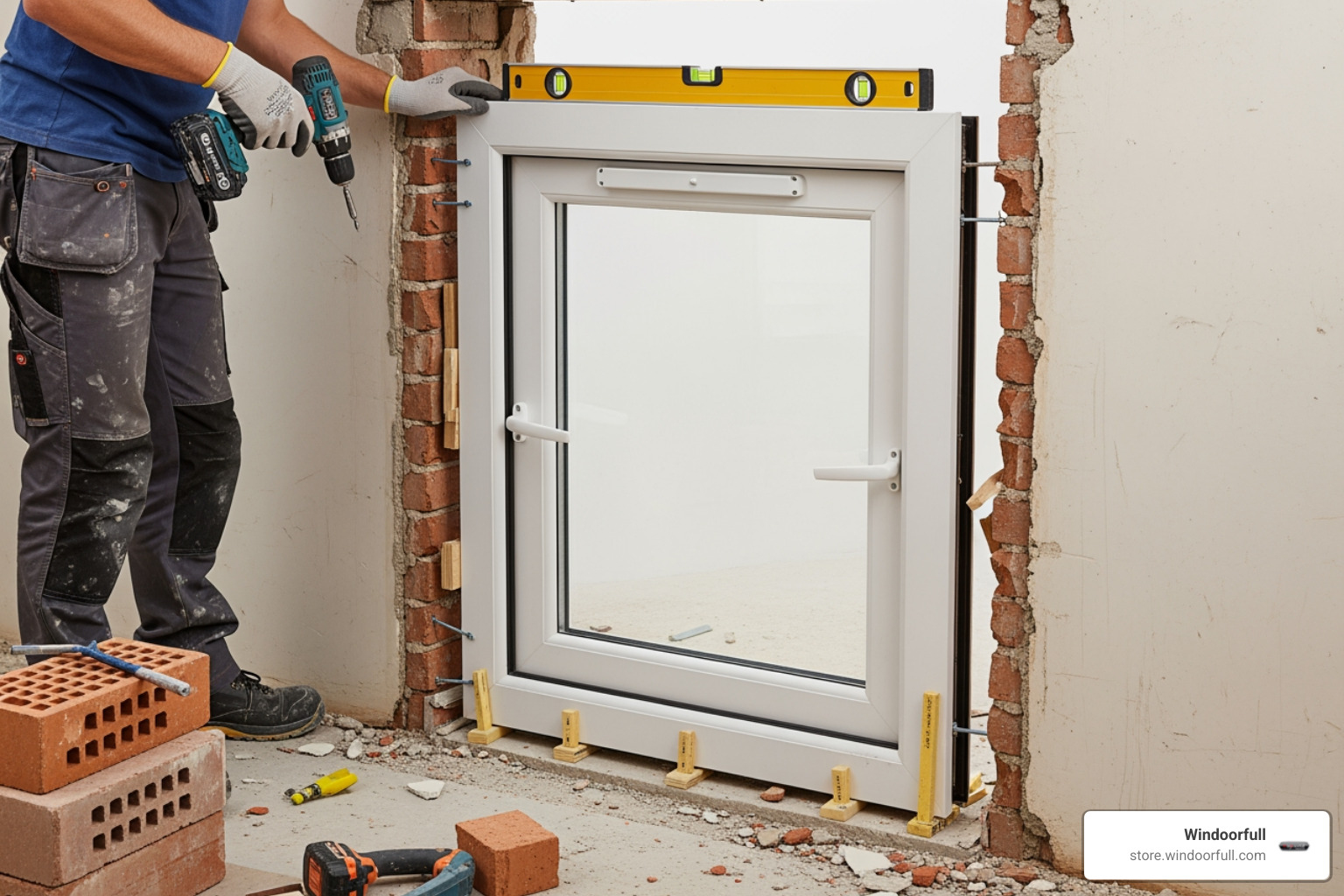 Installation of uPVC tilt and turn door frame into an opening - upvc tilt and turn doors Installation of uPVC tilt and turn door frame into an opening - upvc tilt and turn doors