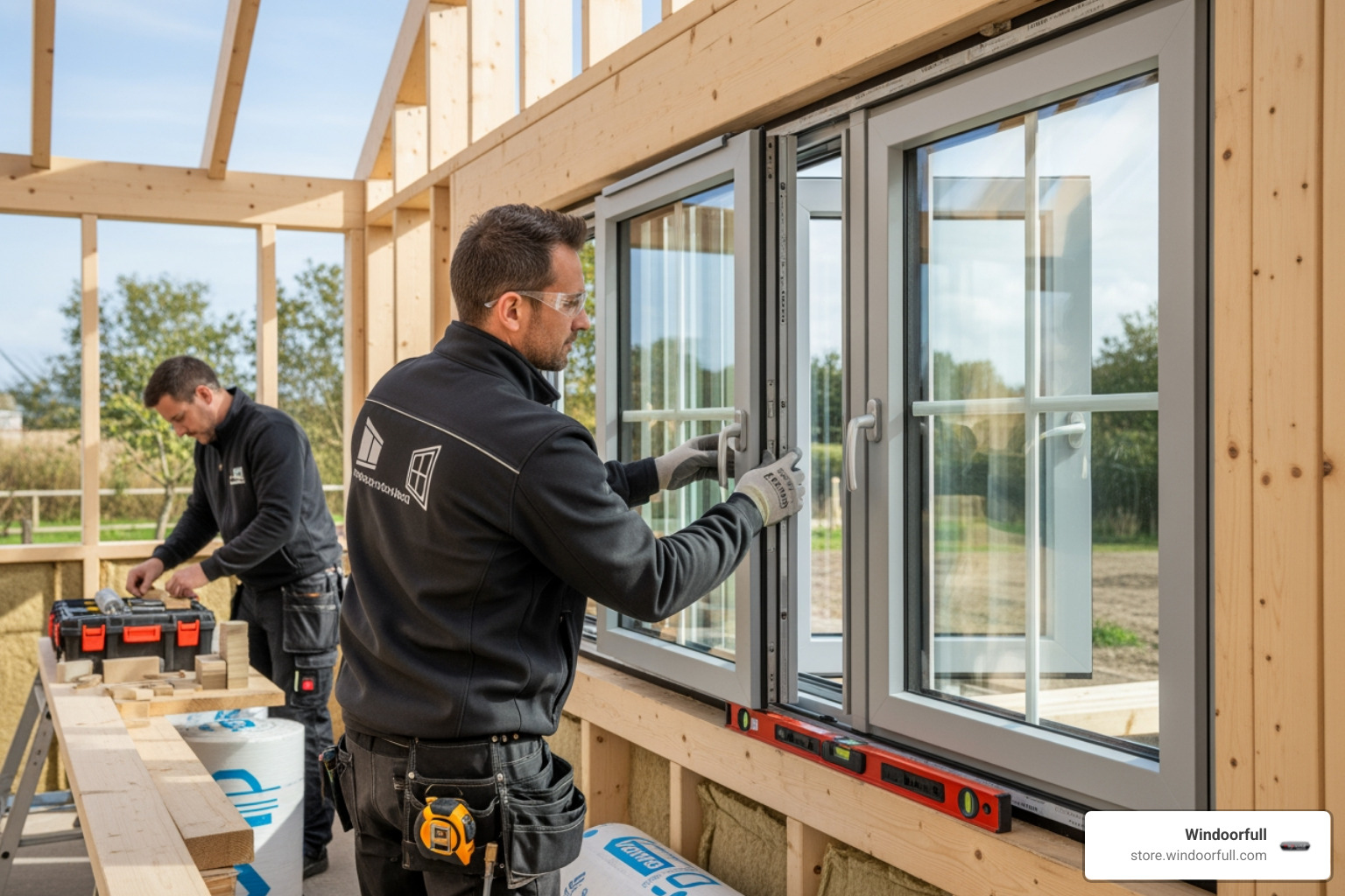 of a professional installing a large European-style window - aluminium upvc windows price of a professional installing a large European-style window - aluminium upvc windows price
