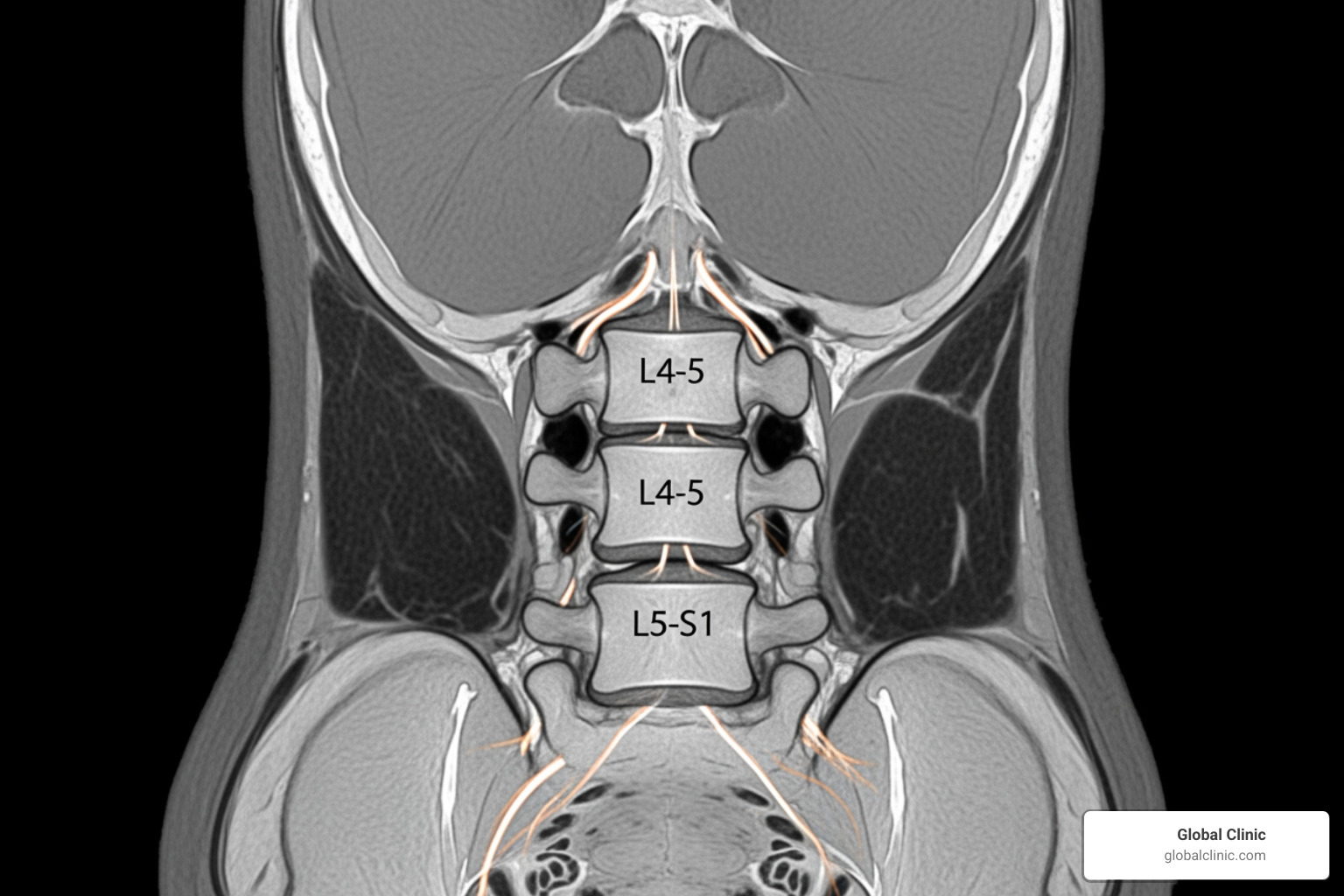 Image of an MRI scan showing spinal stenosis - spinal decompression therapy Image of an MRI scan showing spinal stenosis - spinal decompression therapy