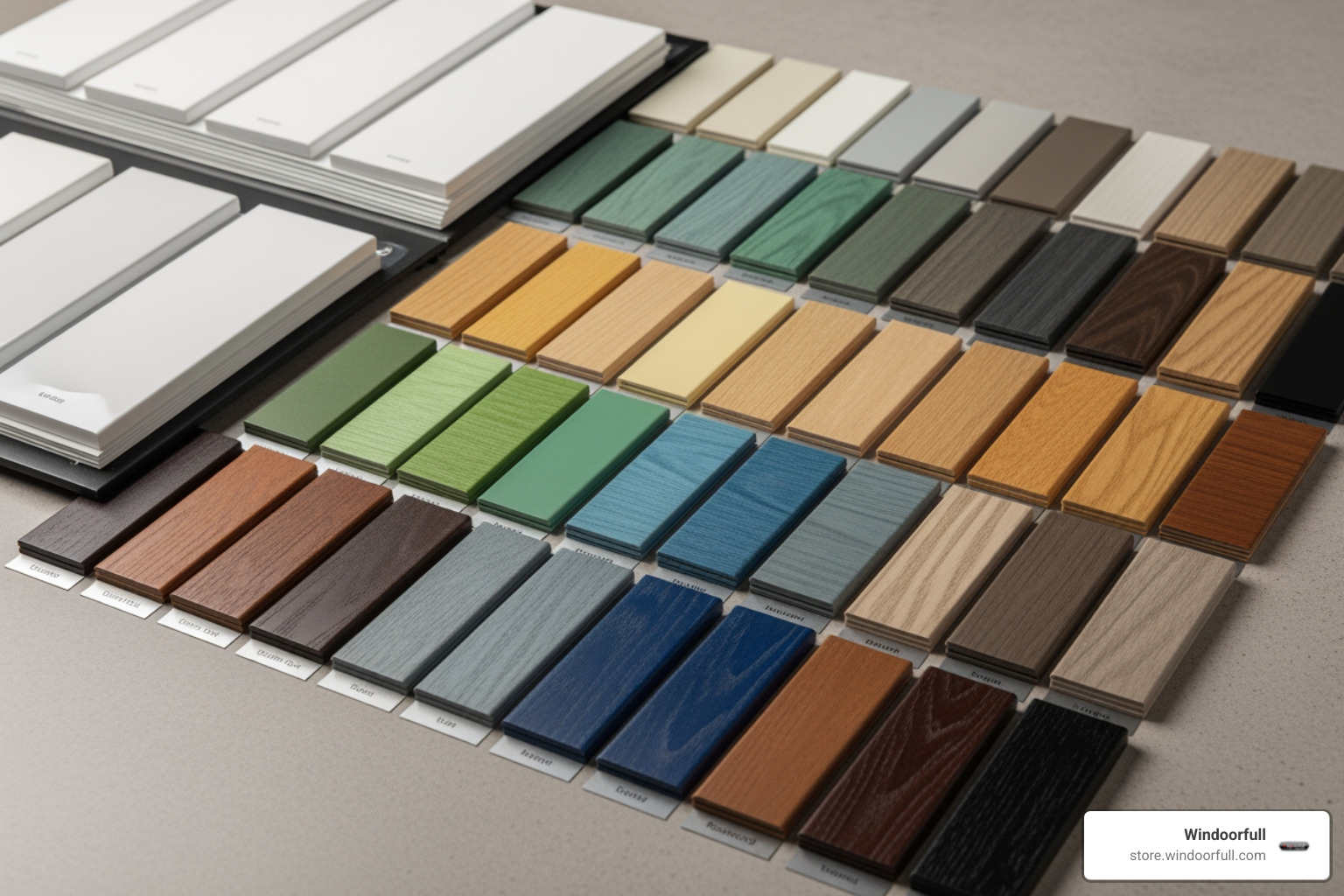 palette of uPVC window color foils and wood-grain finishes - uPVC Windows palette of uPVC window color foils and wood-grain finishes - uPVC Windows